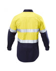 Hard Yakka Foundations Hi-Visibility Two Tone Cotton Drill Long Sleeve Shirt With Tape (Y07990)
