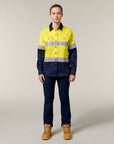 Hard Yakka L/Sl Hi Vis L/Weight 2 Tone Ventilated Shirt W/Tape (Y08805)