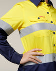 Hard Yakka L/Sl Hi Vis L/Weight 2 Tone Ventilated Shirt W/Tape (Y08805)