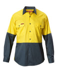 Hard Yakka Koolgear Hi-visibility Two Tone Cotton Twill Ventilated Shirt Long Sleeve (Y07558)