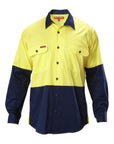 Hard Yakka Koolgear Hi-visibility Two Tone Cotton Twill Ventilated Shirt Long Sleeve (Y07558)