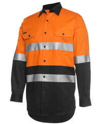 JB&#39;s Wear Hi Vis Long Sleeve (D+N) 150g Work Shirt - Adults (6DNWL)