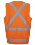 JB's Wear NSW/QLD Rail (D+N) Zip X-Back  Safety Vest-(6DVQV)