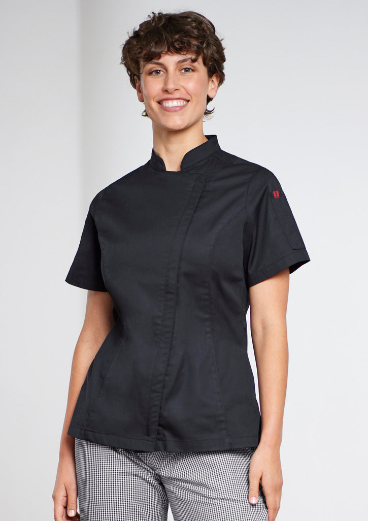 Biz Collection Womens Alfresco Short Sleeve Chef Jacket-(CH330LS)