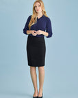 Biz Corporate Cool Stretch Womens Mid-waist Pencil Skirt (RGS312L)