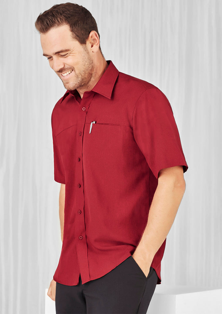 Biz Collection Mens Plain Oasis Short Sleeve Shirt (SH3603)-Clearance