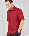 Biz Collection Mens Plain Oasis Short Sleeve Shirt (SH3603)-Clearance