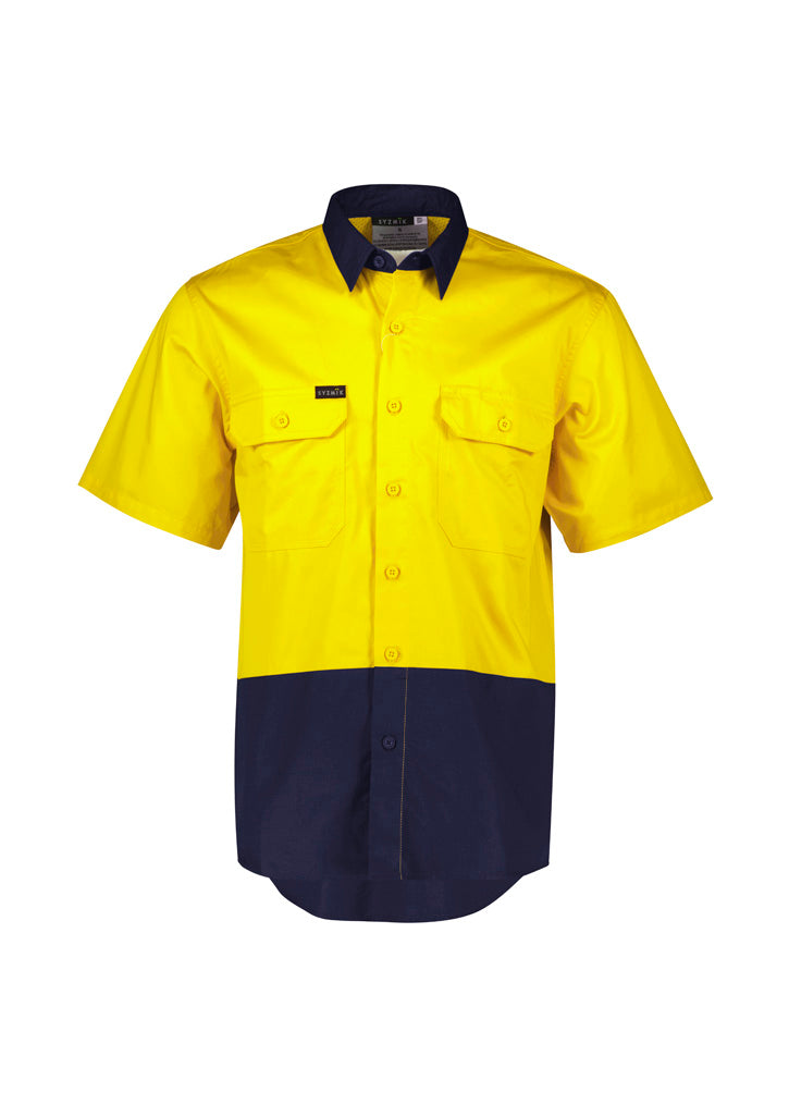 Syzmik Mens Hi Vis Short Sleeve Shirt -(ZW115)