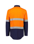 Syzmik Mens Orange Flame Lightweight Ripstop Spliced Shirt - Hoop Taped-(ZW180)