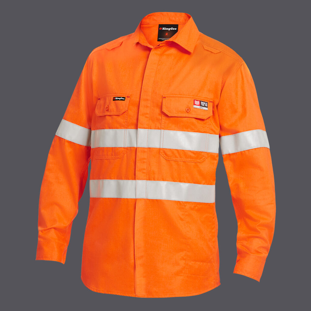 King Gee Shieldtec Lenzing Fr HI-VIS LS Shirt T -(K84001)