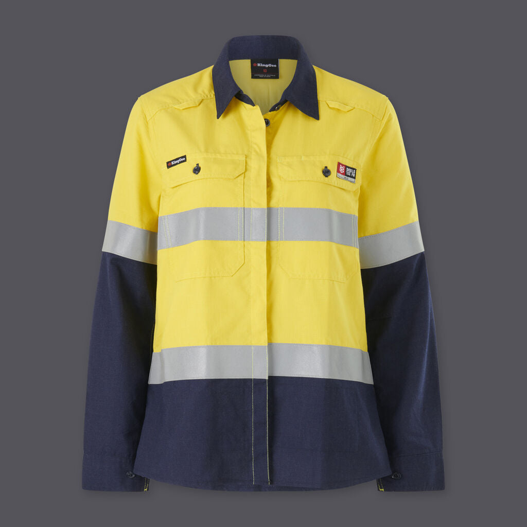 King Gee Shieldtec Lenzing Fr W Hi-Vis Spliced Ls Shirt T-(K84002)