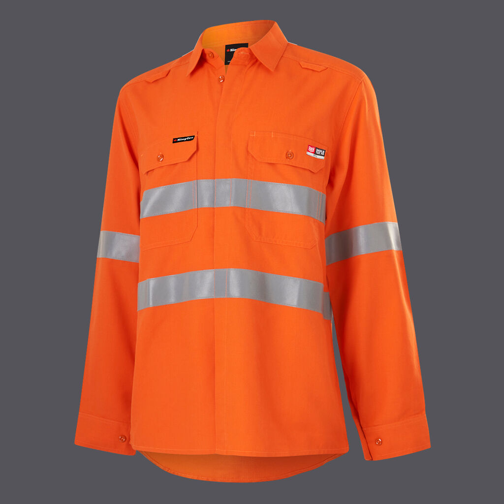 King Gee Shieldtec Lenzing Fr W Hi-Vis Ls Shirt T-(K84003)