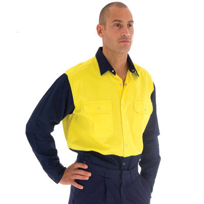 DNC HiVis Two Tone Drill Shirt With Press Studs (3838)