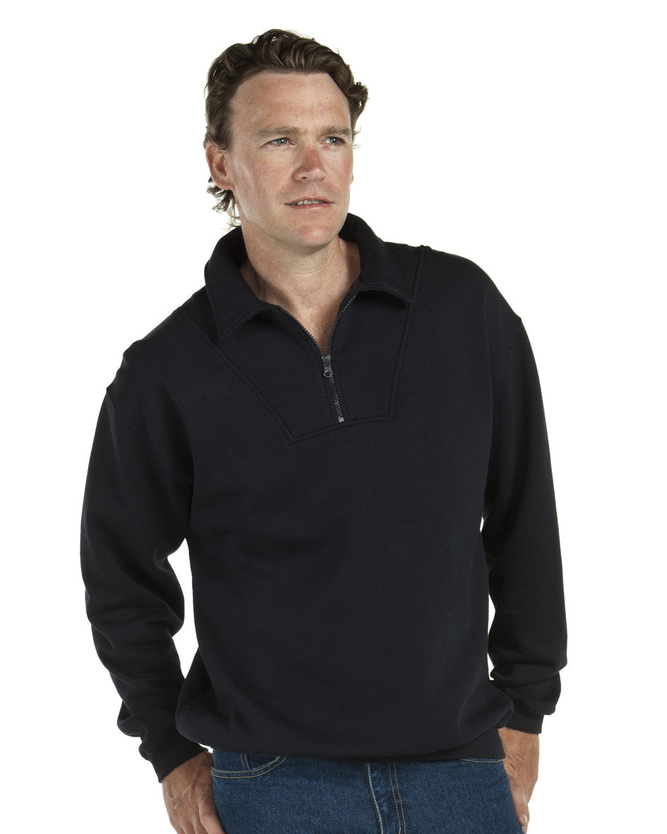 JB's Wear Adults Half Zip Fleecy Sweat (3FSZ)