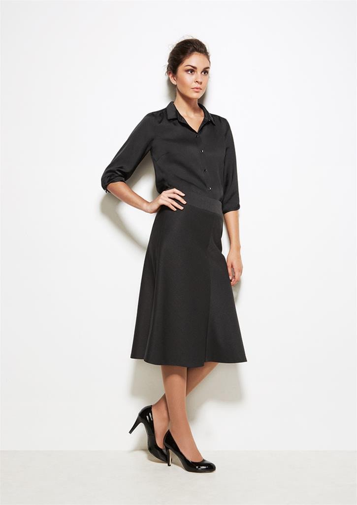 Biz Corporate Fluted 3/4 length Skirt (20113)-Clearance