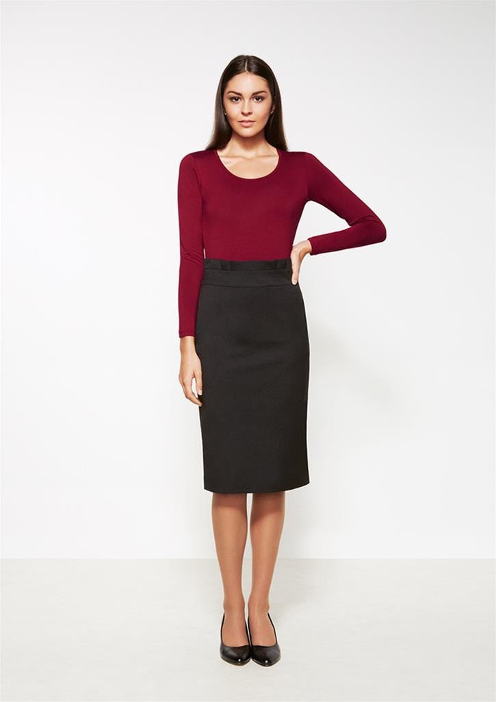 Biz Corporate Ladies Waisted Pencil Skirt (20116)-Clearance
