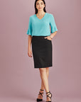 Biz Corporate Womens Bandless Pencil Skirt (20717)