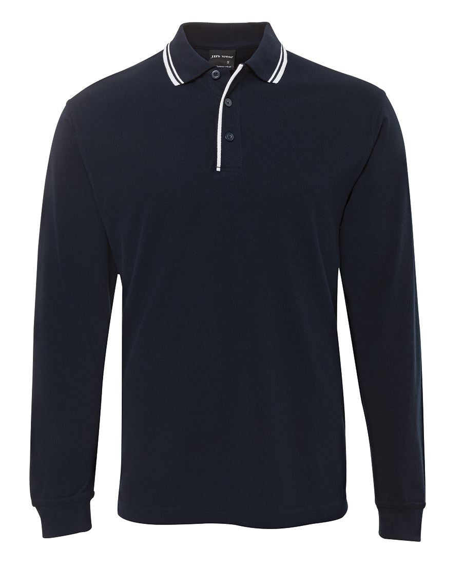 JB's Wear Long Sleeve Contrast Polo - Adults (210XC)