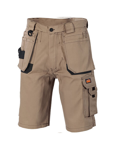 DNC Duratex Cotton Duck Weave Tradies Cargo Shorts - with twin holster tool pocket (3336)