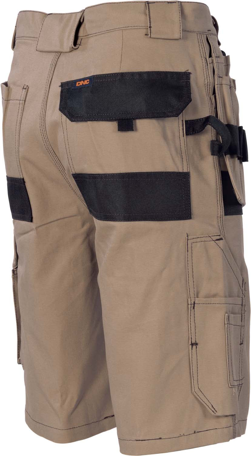 DNC Duratex Cotton Duck Weave Tradies Cargo Shorts - with twin holster tool pocket (3336)