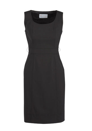Biz Corporate Sleeveless Side Zip Dress (34011)-Clearance
