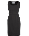 Biz Corporate Sleeveless Side Zip Dress (34011)-Clearance