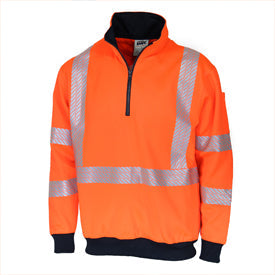 DNC Hivis Segmented Tape X Back 1/2 Zip Jumper (3533)