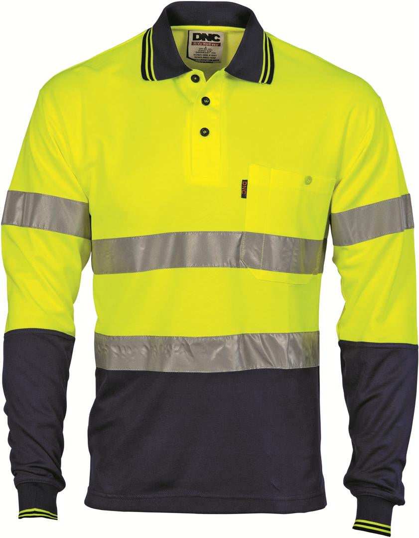 DNC HiVis Cotton Back L/S Polo with generic R/T (3718)