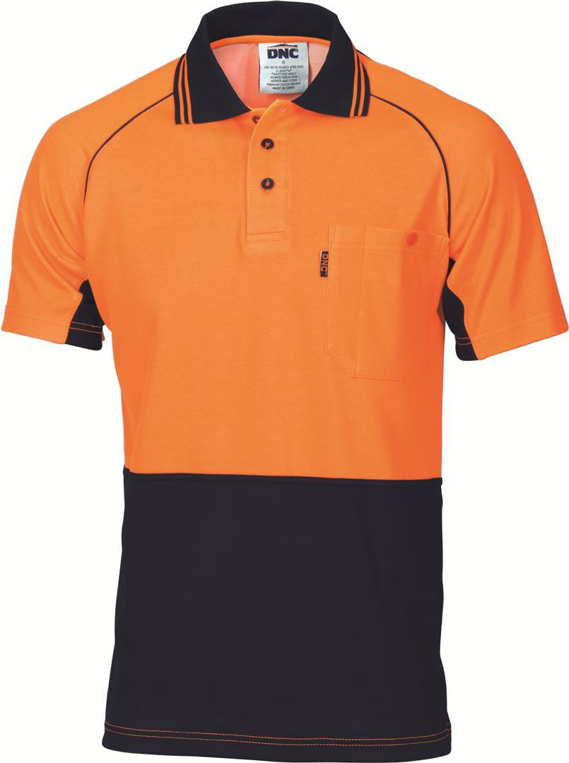 DNC HiVis Cotton Backed Cool-Breeze Contrast Polo - S/S (3719)