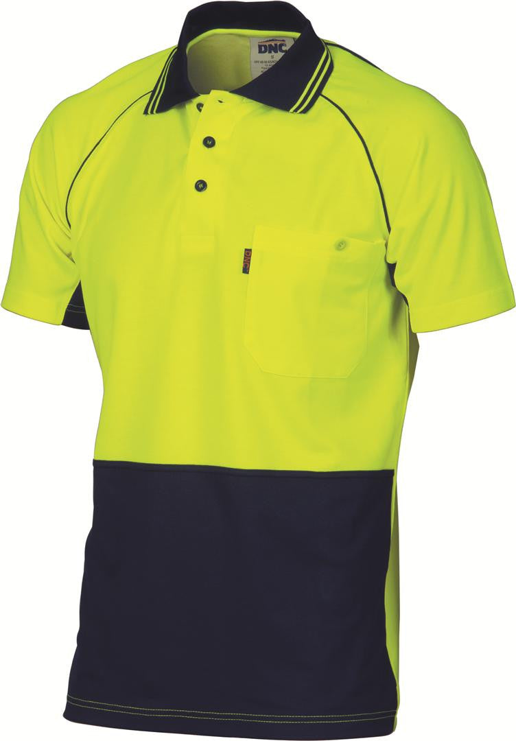 DNC HiVis Cotton Backed Cool-Breeze Contrast Polo - S/S (3719)