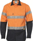 DNC HiVis two tone drill shirts with 3M R/Tape, L/S (3736)