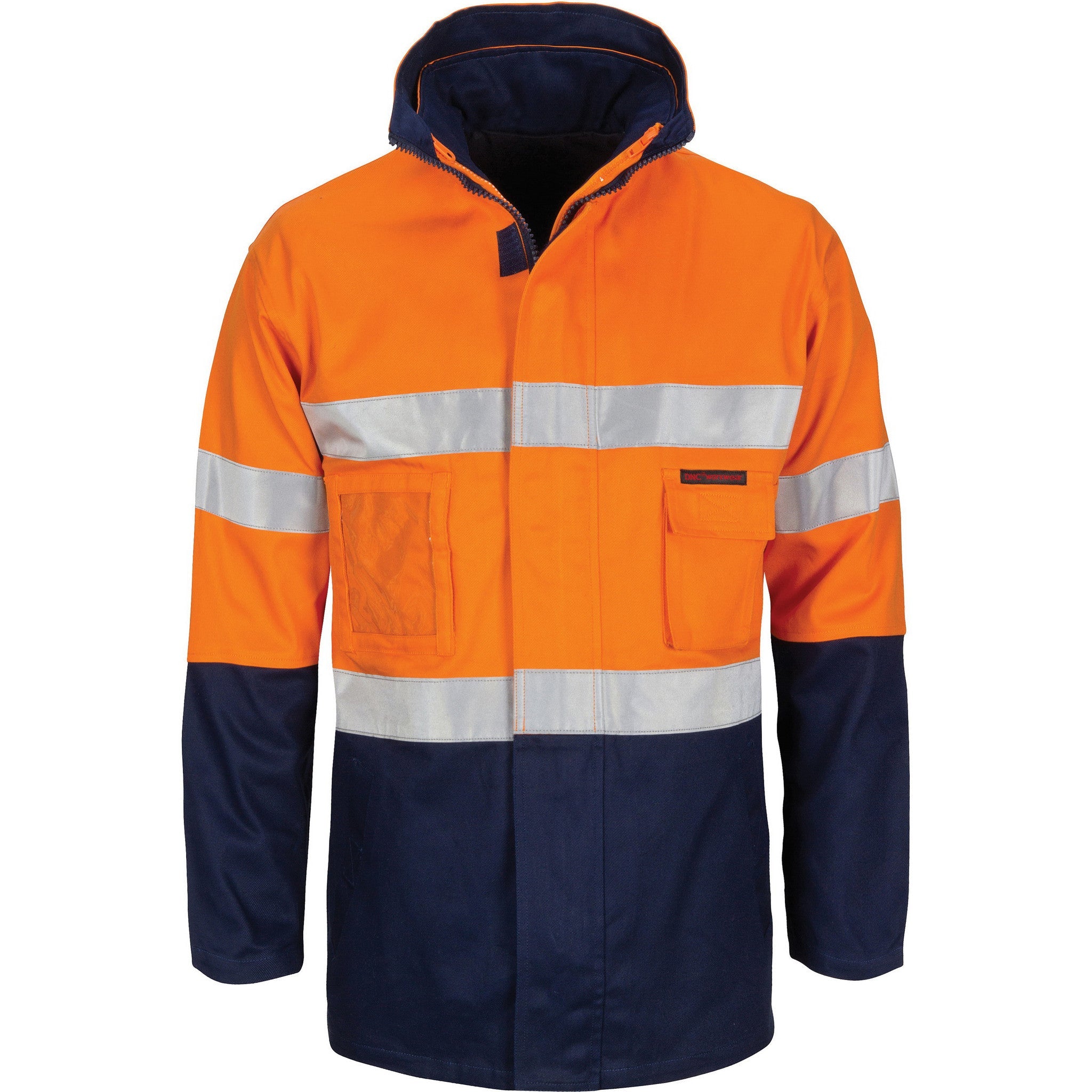 DNC HiVis &quot;4 IN 1&quot; Cotton Drill Jacket with Generic R/Tape (3764)