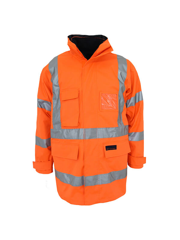 DNC HiVis "X" back "6 in 1" Rain jacket Biomotion tape (3797)