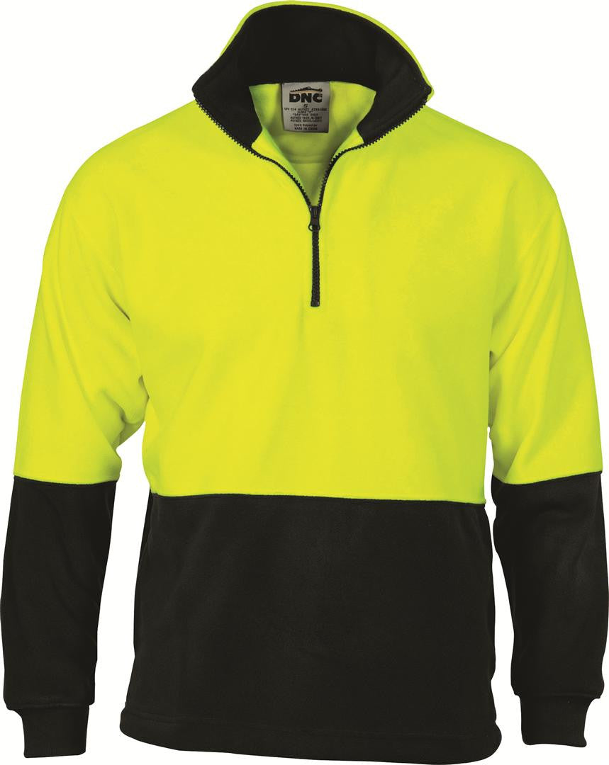 DNC HiVis Two Tone 1/2 Zip Polar Fleece (3825)