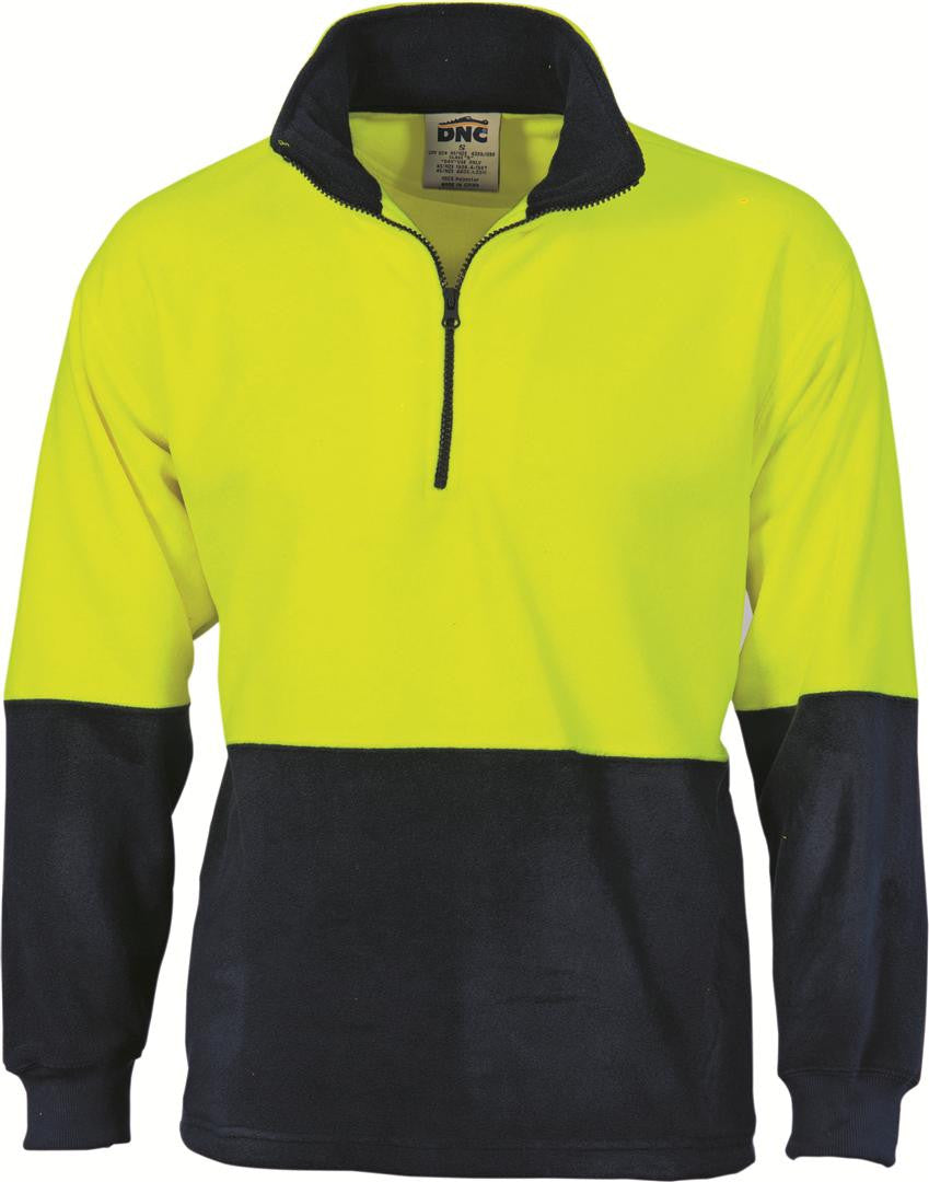 DNC HiVis Two Tone 1/2 Zip Polar Fleece (3825)