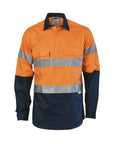 DNC HiVis Two Tone Close Front Cotton Shirt with 3M 8910 R/Tape, Long Sleeve (3849)