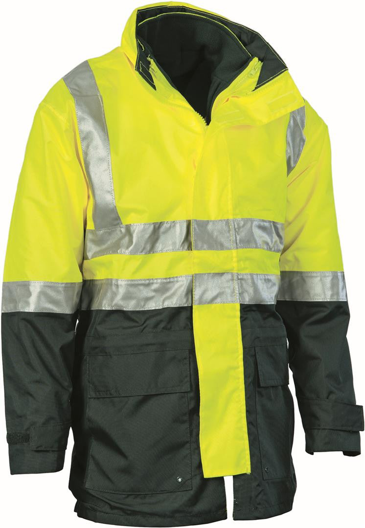 DNC HiVis 4 in 1 Two Tone Breathable Jacket with Vest and 3M R/Tape (3864)