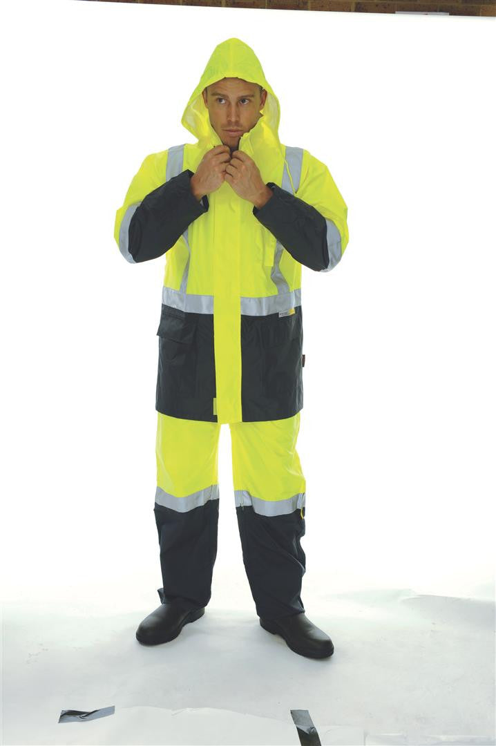 DNC HiVis Two Tone Lightweight Rain Jacket with 3M R/Tape (3879)