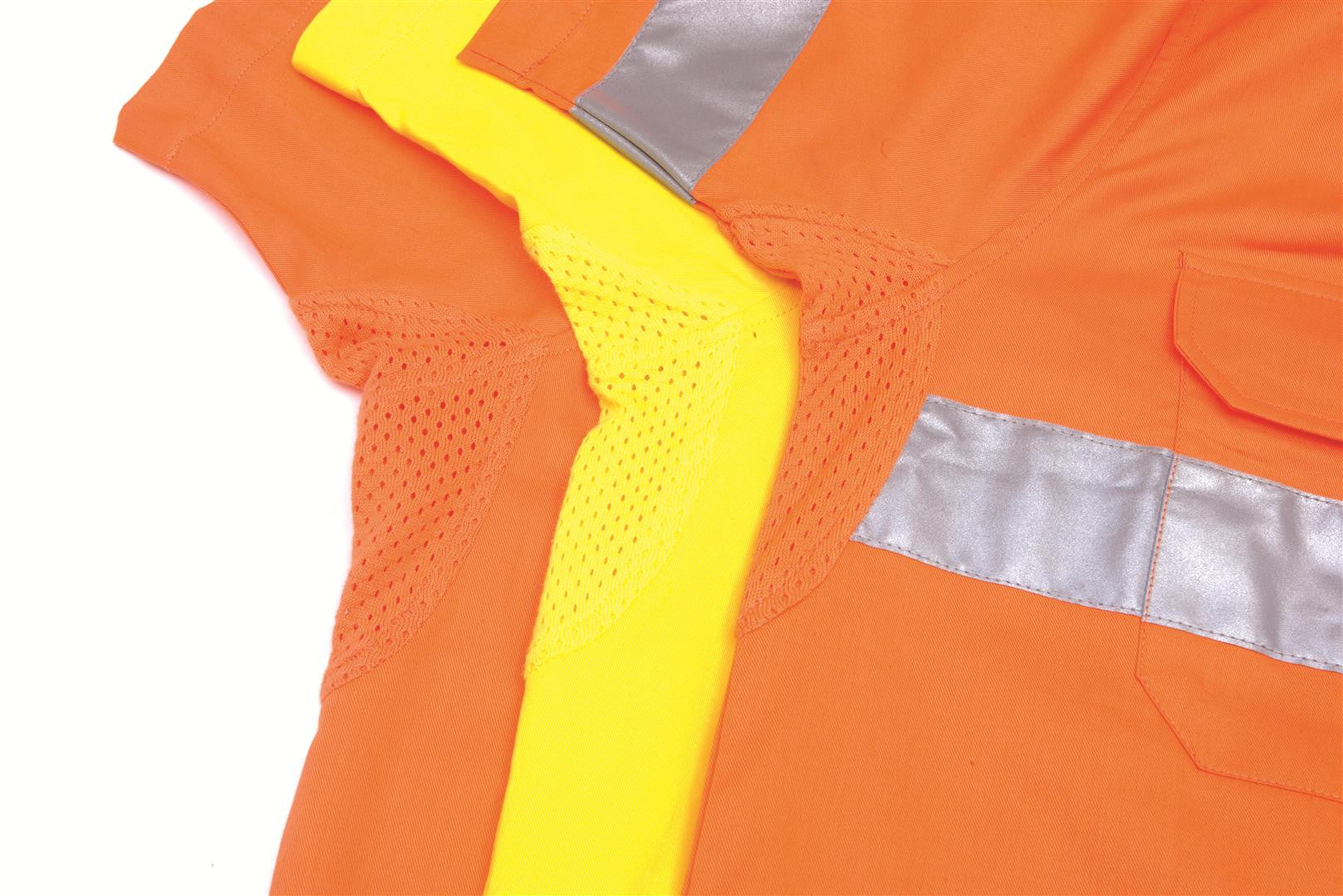 DNC HiVis Two Tone Cool-Breeze Cotton Shirt with 3M Reflective Tape, S/S (3887)