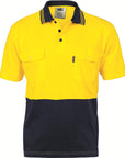 DNC Hivis Cool-breeze 2 Tone Cotton Jersey Polo Shirt With Twin Chest Pocket - S/S (3943)