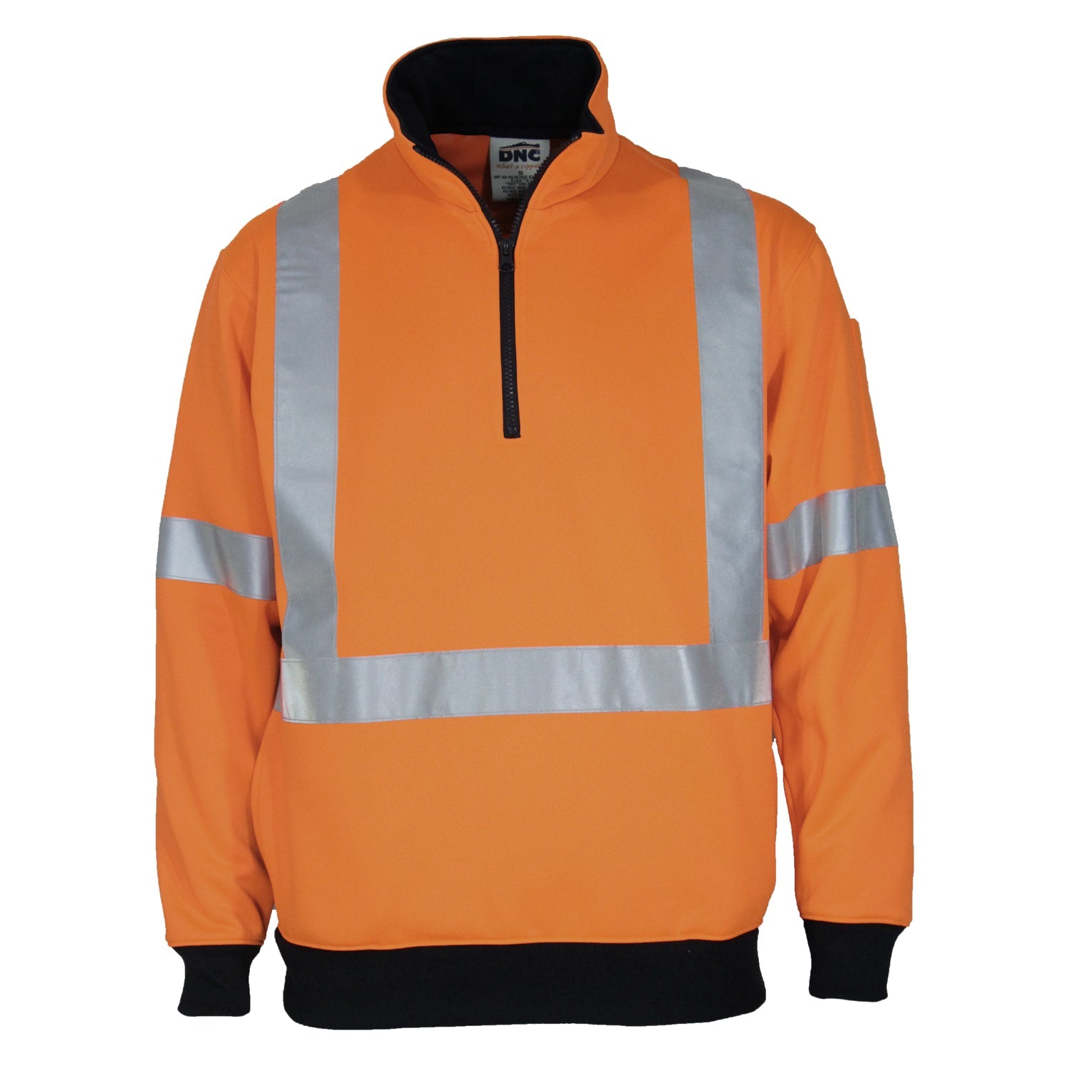 DNC Hivis X Back 1/2 Zip Cotton Jumper (3952)