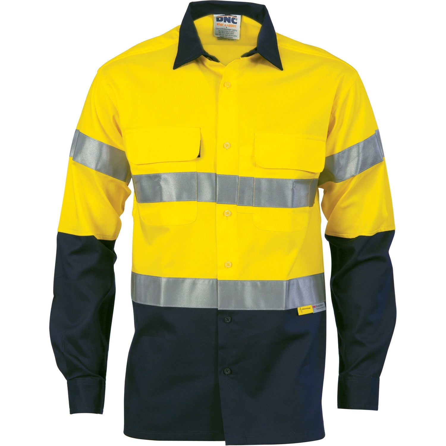 DNC HiVis Cool-Breeze L/S Cotton Shirt with 3M Value R/T (3988)