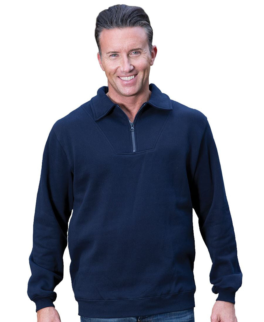 JB's Wear Adults Half Zip Fleecy Sweat (3FSZ)