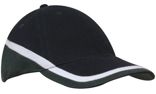 Headwear Brushed Heavy Cotton Tri-Coloured Cap (4026)