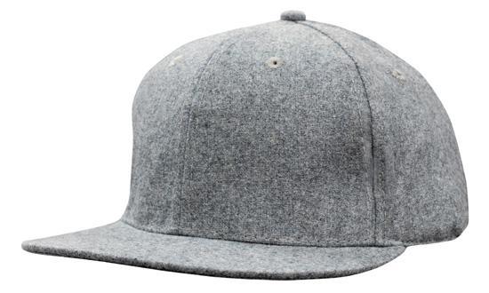 Headwear Grey Marle Flannel Flat Peak Cap (4135)