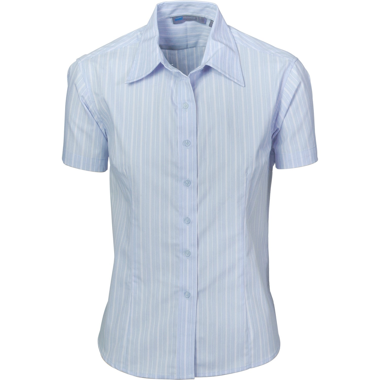 DNC Ladies Stretch Yarn Dyed Contrast S/S Stripe Shirt (4233)