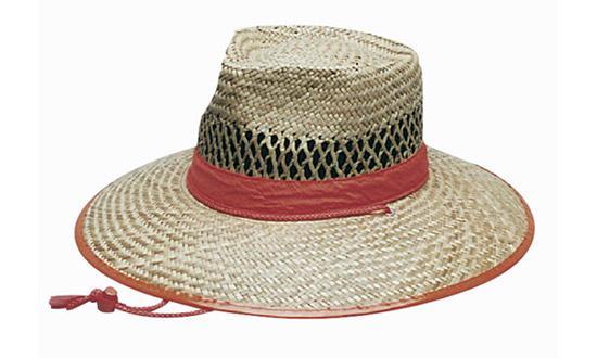 Headwear Natural Straw Orange Trim (4261)