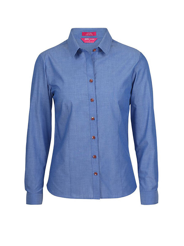 JB&#39;s Wear Ladies Classic L/S Fine Chambray Shirt (4FC1L)