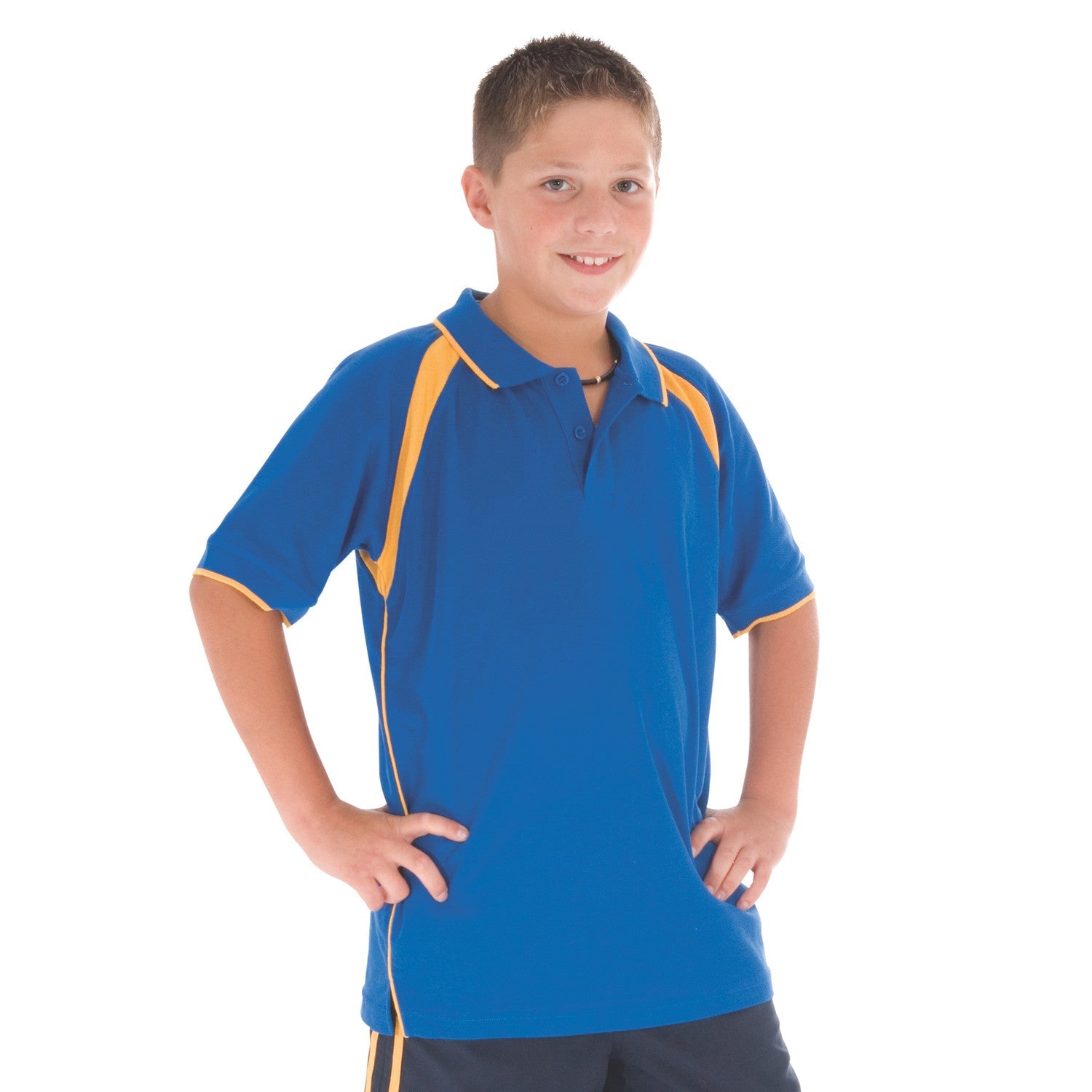 DNC Kids Poly/Cotton Contrast Raglan Panel Polo (5248)