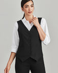 Biz Corporate Womens Peaked Vest with Knitted Back (54011)
